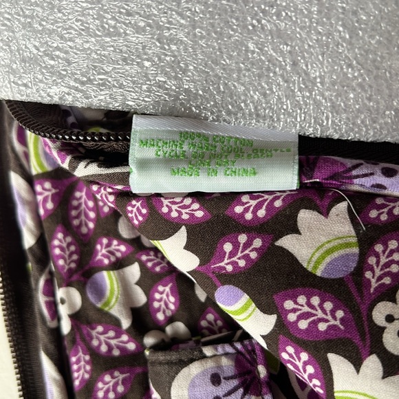 Vera Bradley Women’s Laptop Bag Plum Petals - Picture 8 of 8